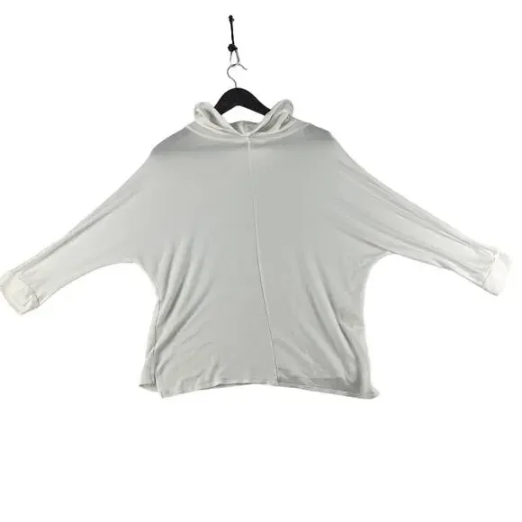 Green Envelope Women's White Cowl Neck Dolman Sleeve Large Top - Picture 2 of 8
